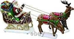 Christmas Decor Santa Riding in a Sleigh with Reindeers, Christmas Tabletop Déco