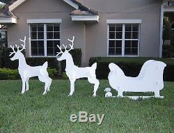 Christmas Decoration Outdoor Santa Sleigh with 2 Reindeer Set