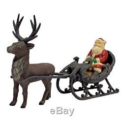 Christmas Decoration Santa on Sleigh with Reindeer Holiday Outdoor Yard Decor