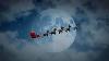 Christmas Flying Santa Sleigh Reindeer S At Night Animated Motion Graphics
