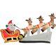 Christmas Gemmy 10.5 Ft Wide Santa's Flying Reindeer Sleigh Airblown Inflatable