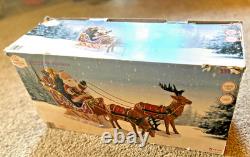 Christmas Holiday Time LED Light-up Santa's Sleigh withReindeer