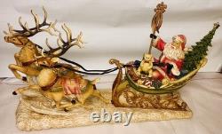 Christmas Home Art Jewelry Santa's Sleigh Reindeer Holiday Decoration Handmade