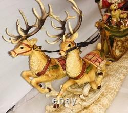 Christmas Home Art Jewelry Santa's Sleigh Reindeer Holiday Decoration Handmade