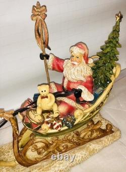 Christmas Home Art Jewelry Santa's Sleigh Reindeer Holiday Decoration Handmade