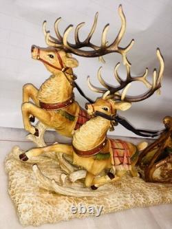 Christmas Home Art Jewelry Santa's Sleigh Reindeer Holiday Decoration Handmade