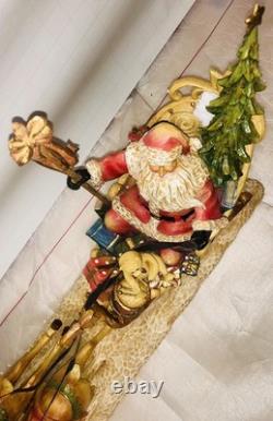 Christmas Home Art Jewelry Santa's Sleigh Reindeer Holiday Decoration Handmade
