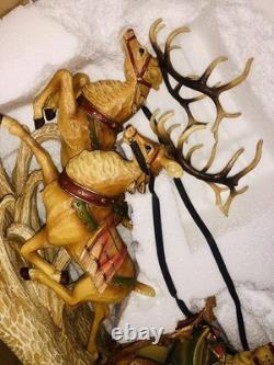 Christmas Home Art Jewelry Santa's Sleigh Reindeer Holiday Decoration Handmade