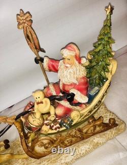 Christmas Home Art Jewelry Santa's Sleigh Reindeer Holiday Decoration Handmade