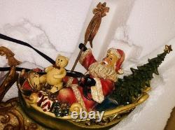 Christmas Home Art Jewelry Santa's Sleigh Reindeer Holiday Decoration Handmade