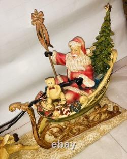 Christmas Home Art Jewelry Santa's Sleigh Reindeer Holiday Decoration Handmade