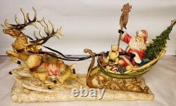 Christmas Home Art Jewelry Santa's Sleigh Reindeer Holiday Decoration Handmade
