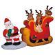 Christmas Inflatable Santa Pulling Reindeer In Sleigh Airblown Outdoor Yard De