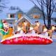 Christmas Inflatable 10 Ft Santa Sleigh With Reindeer And Colorful Leds Outdo