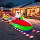 Christmas Inflatable 12ft Santa Sleigh With Reindeers Outdoor Yard Decor Led Lig