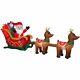 Christmas Inflatable 12.5' Wide Santa & Sleigh With Reindeer Scene Xmas Decor