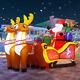 Christmas Inflatable 6.8 Ft Santa And Sleigh With Reindeer, Santa Sleigh And Rei