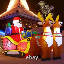 Christmas Inflatable 6.8 FT Santa and Sleigh with Reindeer, Santa Sleigh and Rei