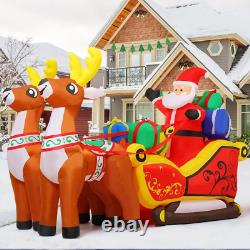 Christmas Inflatable 6.8 FT Santa and Sleigh with Reindeer, Santa Sleigh and Rei