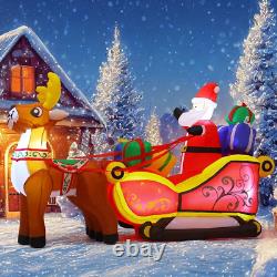 Christmas Inflatable 6.8 FT Santa and Sleigh with Reindeer, Santa Sleigh and Rei