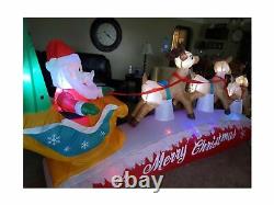 Christmas Inflatable Decoration- LED light Santa on Sleigh with Three Reindeer