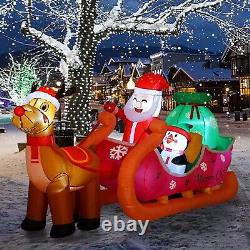 Christmas Inflatable Santa Claus 8FT Santa Sleigh Reindeer LED Light Decoration