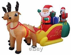 Christmas Inflatable Santa Claus Reindeer Moose Penguin Sleigh Yard Decoration