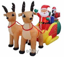 Christmas Inflatable Santa Claus Reindeer Moose Penguin Sleigh Yard Decoration