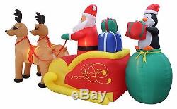 Christmas Inflatable Santa Claus Reindeer Moose Penguin Sleigh Yard Decoration