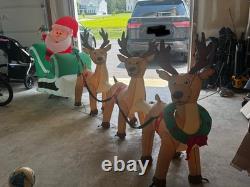 Christmas Inflatable Santa Claus Reindeer Sleigh Blowup Yard Decoration 12.5ft