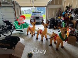 Christmas Inflatable Santa Claus Reindeer Sleigh Blowup Yard Decoration 12.5ft