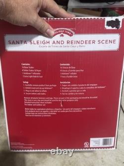 Christmas Inflatable Santa Claus Reindeer Sleigh Blowup Yard Decoration 12.5ft