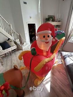 Christmas Inflatable Santa Claus Reindeer Sleigh Blowup Yard Decoration 96
