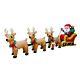 Christmas Inflatable Santa Claus On Sleigh Three Reindeer Outdoor Decoration