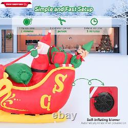Christmas Inflatable Santa Claus on Sleigh with 3 Reindeer & Christmas Tree, Blo