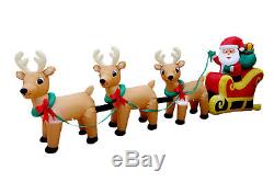 Christmas Inflatable Santa Claus on Sleigh with Three Reindeer Decoration