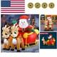 Christmas Inflatable Santa On Sleigh With 2 Reindeer, Inflatable Christmas Ya