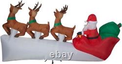 Christmas Inflatable Santa's Sleigh with Flying Reindeer, 5.5 ft Tall, Multi