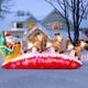 Christmas Inflatables 10 Ft Long Santa Sleigh With Reindeer Outdoor Decoration