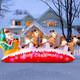 Christmas Inflatables 10 Ft Long Santa Sleigh With Reindeer Outdoor Decorations