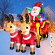 Christmas Inflatables Santa Claus On Sleigh With 2 Reindeers Outdoor Yard Decora