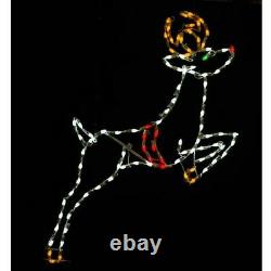 Christmas Light Display LED Santa Sleigh with Reindeer Outdoor Commercial Yard Art