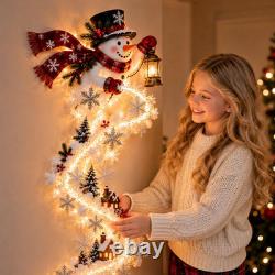 Christmas Magic Trail Wall Lights, Santa Sleigh Reindeer Hanging Decor D