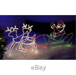 Christmas Reindeer Lights Outdoor Santas Sleigh LED Rope Silhouette Decoration