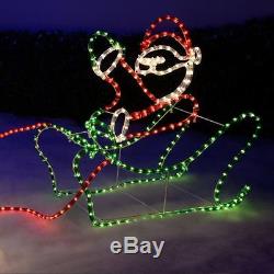 Christmas Reindeer Lights Outdoor Santas Sleigh LED Rope Silhouette Decoration