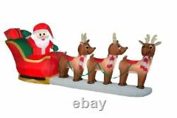 Christmas Santa Reindeer Sled Sleigh Presents Airblown Inflatable 12 Ft