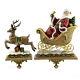 Christmas Santa/ Reindeer Stocking Holder Polyresin Sleigh Presents 37011