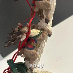 Christmas Santa Sleigh + Flying Reindeer 16x16x5.25 Sculpture Jaimy'93
