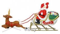 Christmas Santa Sleigh Reindeer Blow Mold Yard Decoration Roof Top Decor XMAS