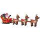 Christmas Santa Sleigh Reindeer Sled Airblown Inflatable Decoration 16 Ft Huge